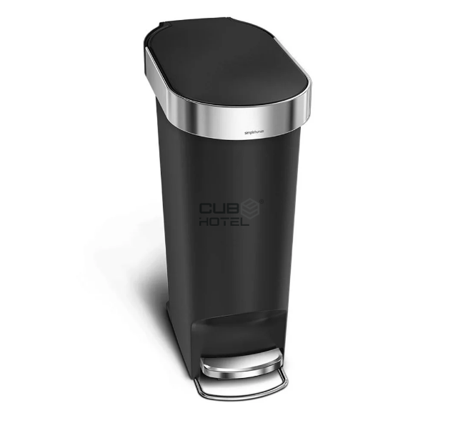 Cubo 40L Slim Negro con Pedal